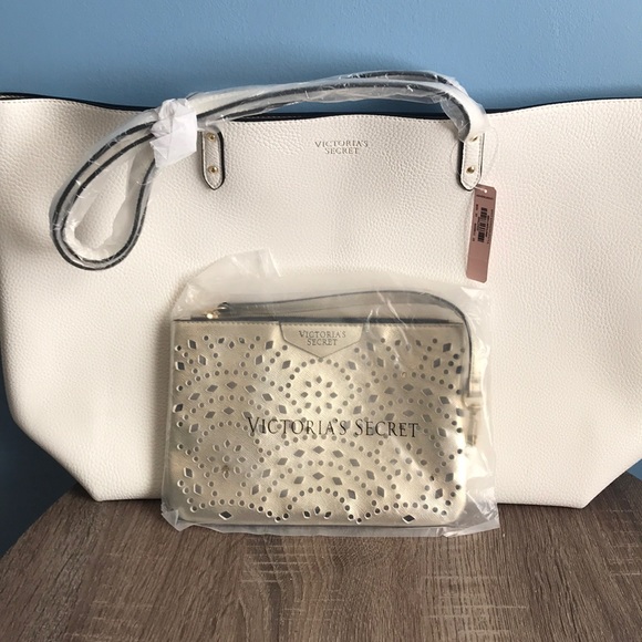 Victoria's Secret Handbags - Large leather tote with matching wristlet